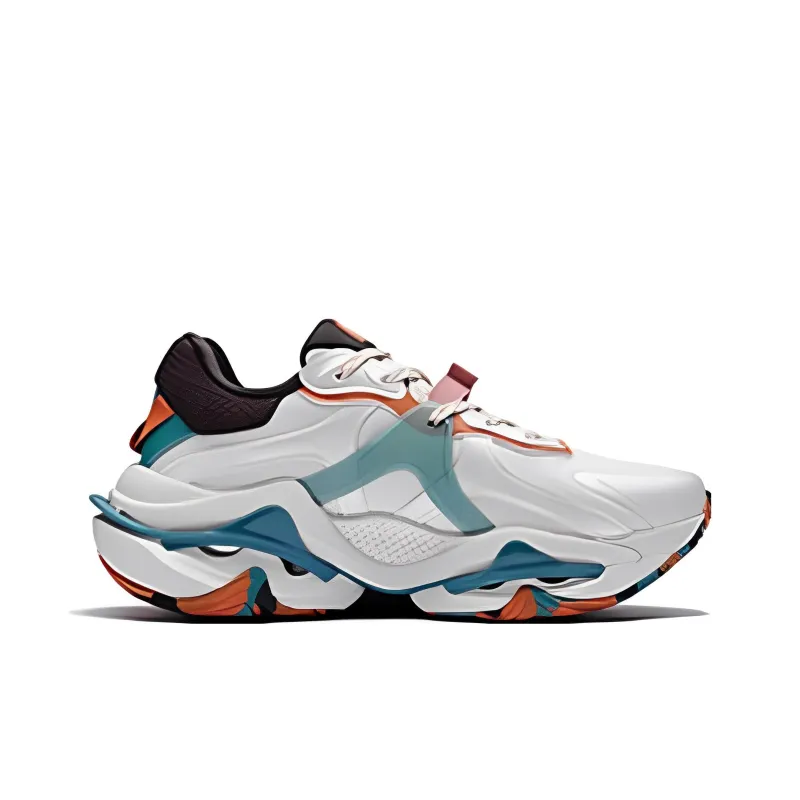 361° Vortex Cushioning Anti-Slip And Wear-Resistant Low-Top Running Shoes Men's White Cyan-1