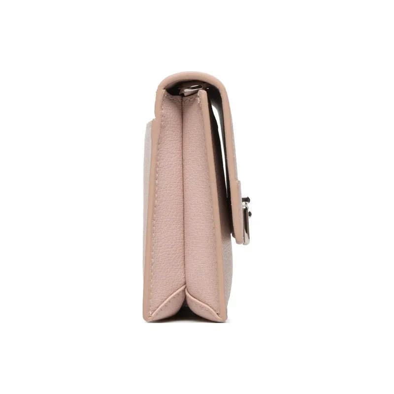 Furla Villa Grained Leather Clutch Bag Over The Shoulder Small Size Women's Pink-2