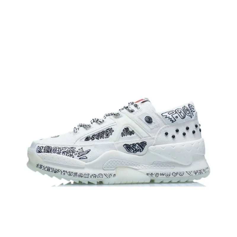 LiNing CF Peace Low Top Sports Casual Shoes Men's Mist White-0