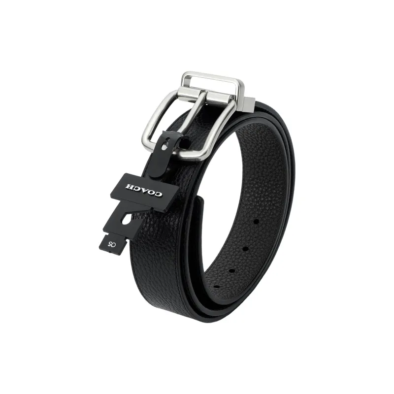 COACH Harness Buckle Cut-To-Size Reversible Belt Men's Black-2