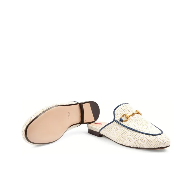 GUCCI Princetown Genuine Leather Sole Wrap-toe Slippers Women's White-3