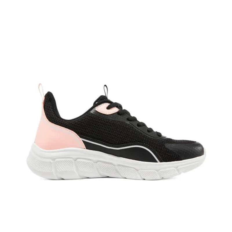 Skechers Bob's Sport Cushioning, Slip Resistant, Abrasion Resistant, Breathable Low Top Casual Shoes Women's Black Pink-1