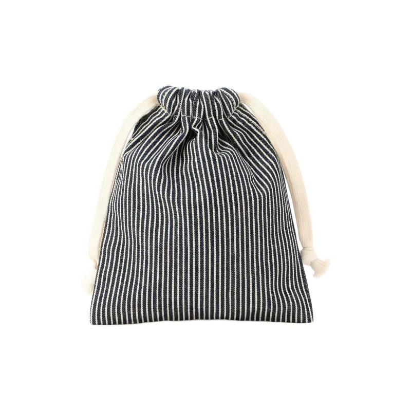 Lee Cotton Drawstring Bag Coin Purse Small Size Women's Black White-3