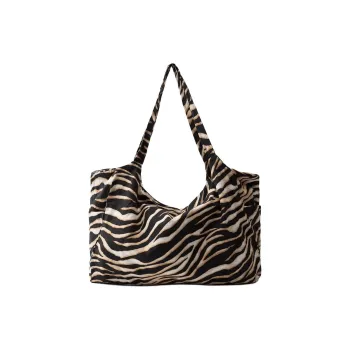 ZARA Cotton Tote Bag Shopping Bag Shoulder Bag Handbag Large Size Women's Black