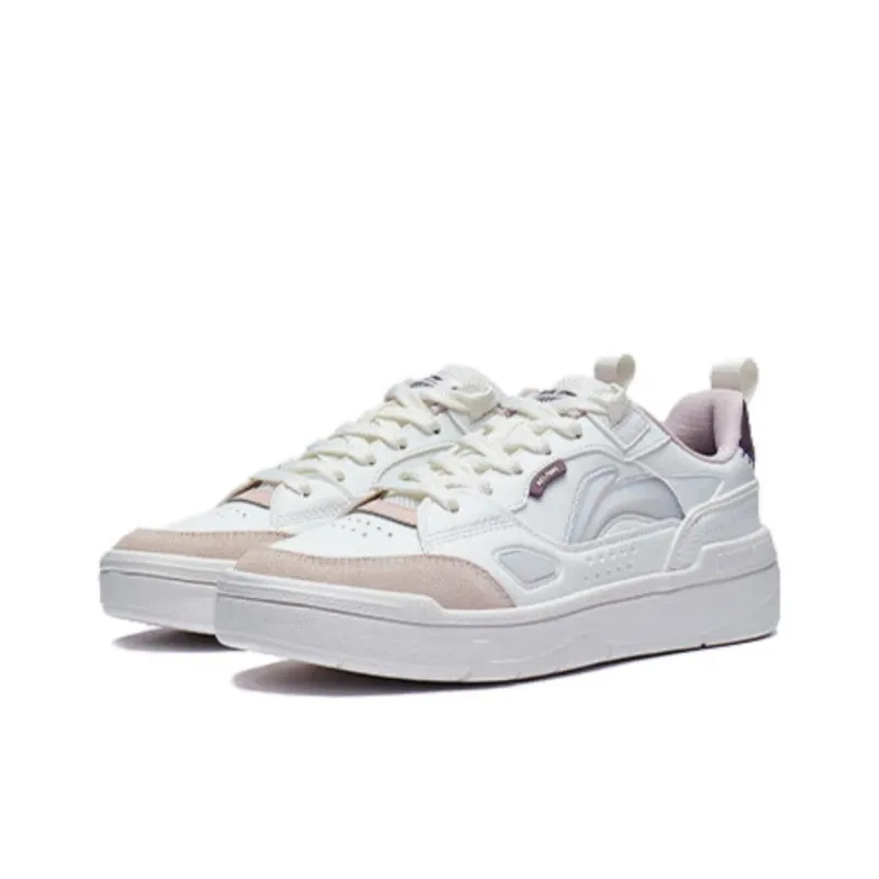 LiNing Common 80s Anti Slip Wear Resistant Low Top Skateboard Shoes Women's Ecru-2