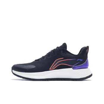 LINING YueYing Element Running Shoes Men Low Top Black/Neon Soft Orange/Purple