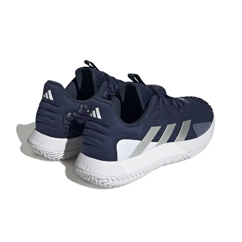 Adidas Solecourt Control Lightweight Wear resistant And Non slip Low Top Tennis Shoes Blue And White Silver-3