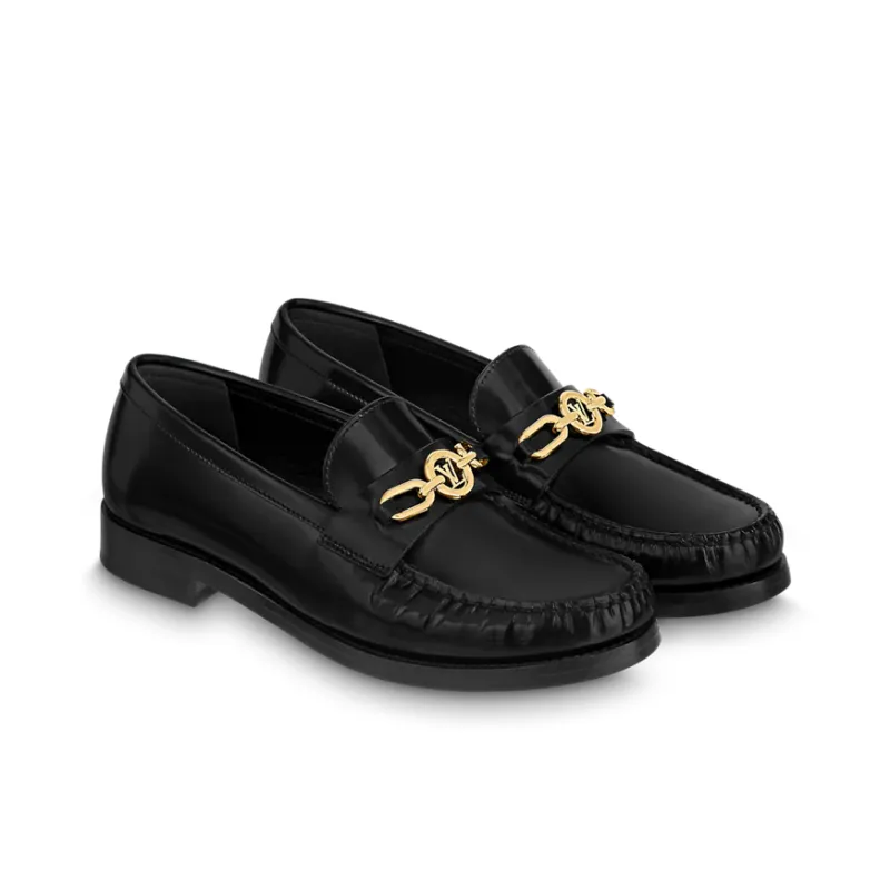 LOUIS VUITTON Major Loafers Casual Shoes Women's Black-1