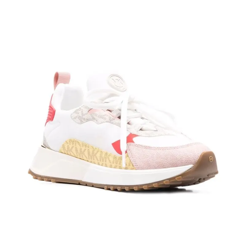 MICHAEL KORS Theo Cushioned Slip-Resistant Abrasion-Resistant Low-Top Casual Shoes Women's White Red-2