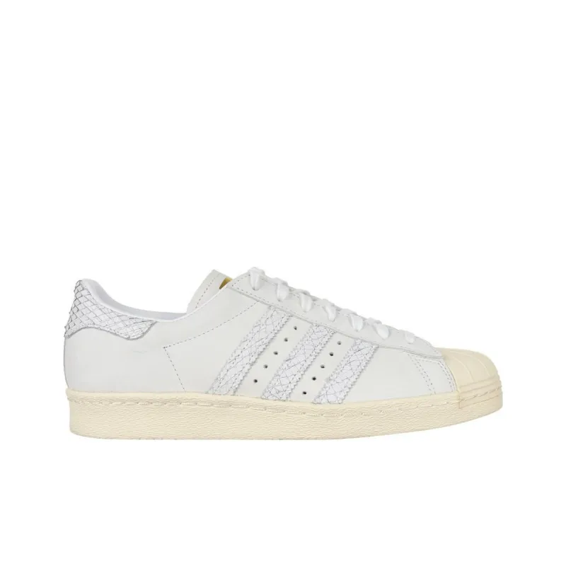 Adidas Originals Superstar 80s 80s Anti-Slip Wear-Resistant Low-Top Skateboard Shoes Unisex Ecru-1