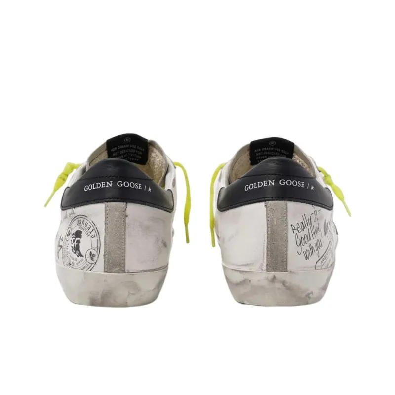 Golden Goose Super Star Low Top Stylish Skateboarding Shoes Men's White Black-4