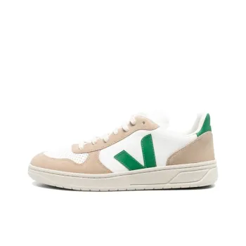 VEJA V 10 Chromfree Low Top Sneakers 'White Beige Green'