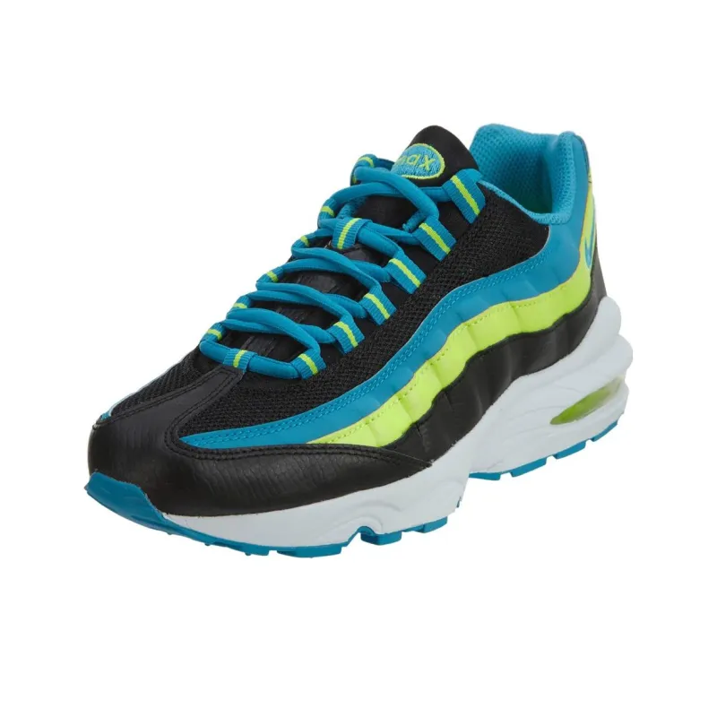 Nike Air Max 95 Cushioned Slip-Resistant Low-Top Casual Shoes GS Black Blue-2