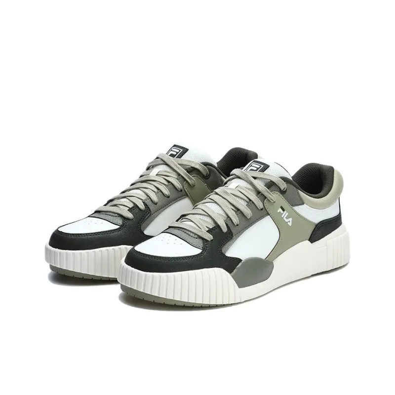 FILA BLOCKS Low Top Skateboard Shoes Men's White Green-2