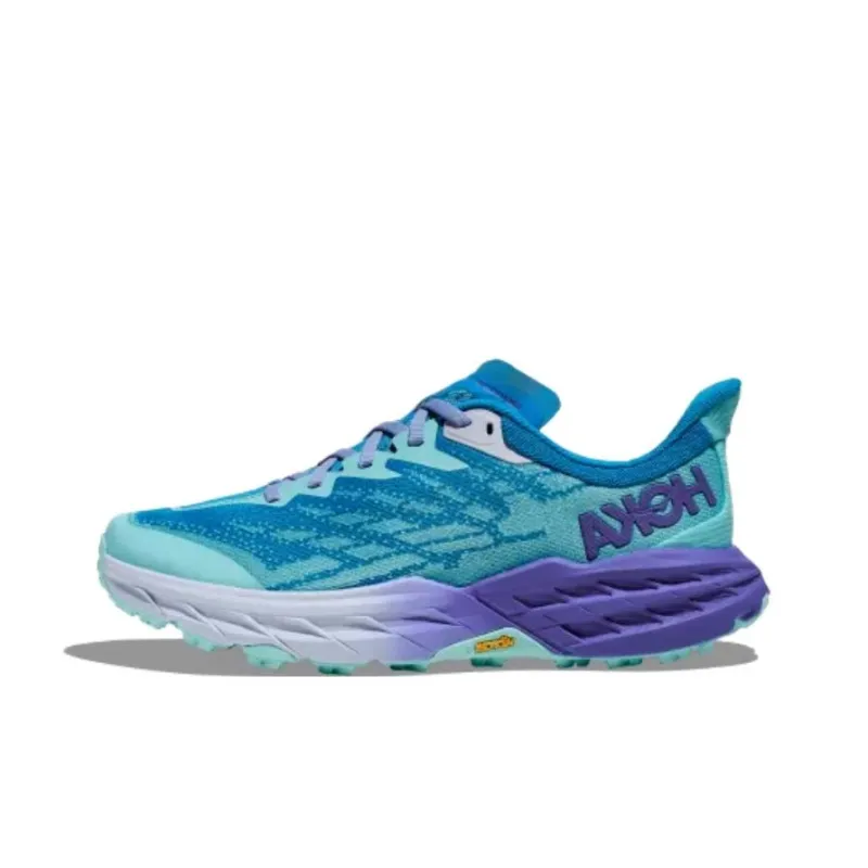HOKA ONE ONE Speedgoat 5 Cushioned Slip Resistant Abrasion Resistant Low Top Running Shoes Women's Blue-0