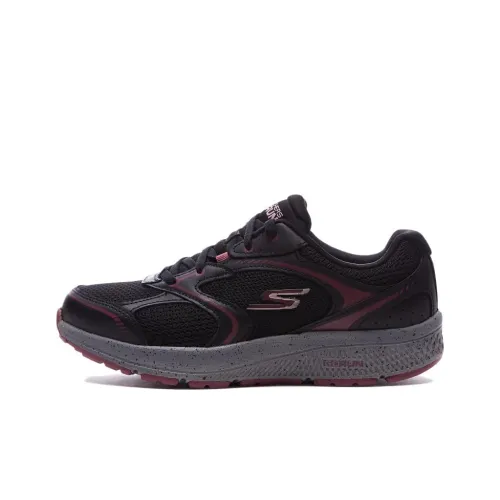 Skechers Go Run Consistent Cushioned Slip Resistant Abrasion Resistant Low Top Training Running Shoes Women's Black Red