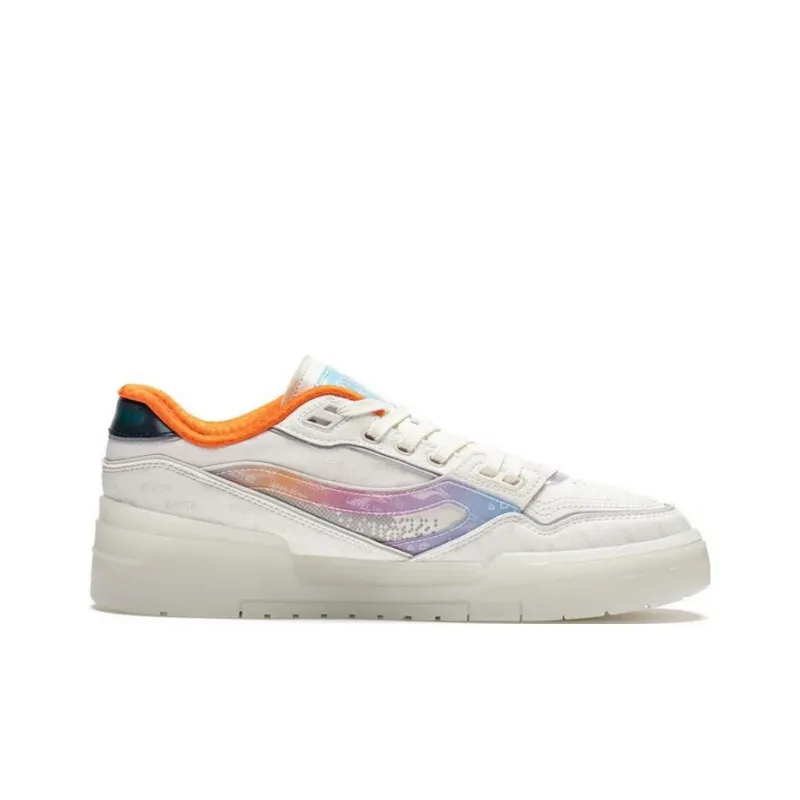 LiNing 001 BTC Prm Abrasion Resistant Breathable Low Top Skateboard Shoes Men's White-1