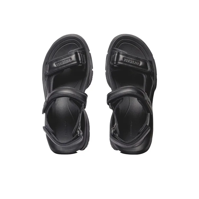 Balenciaga Tourist Sandals 'Black Technical Material'-3