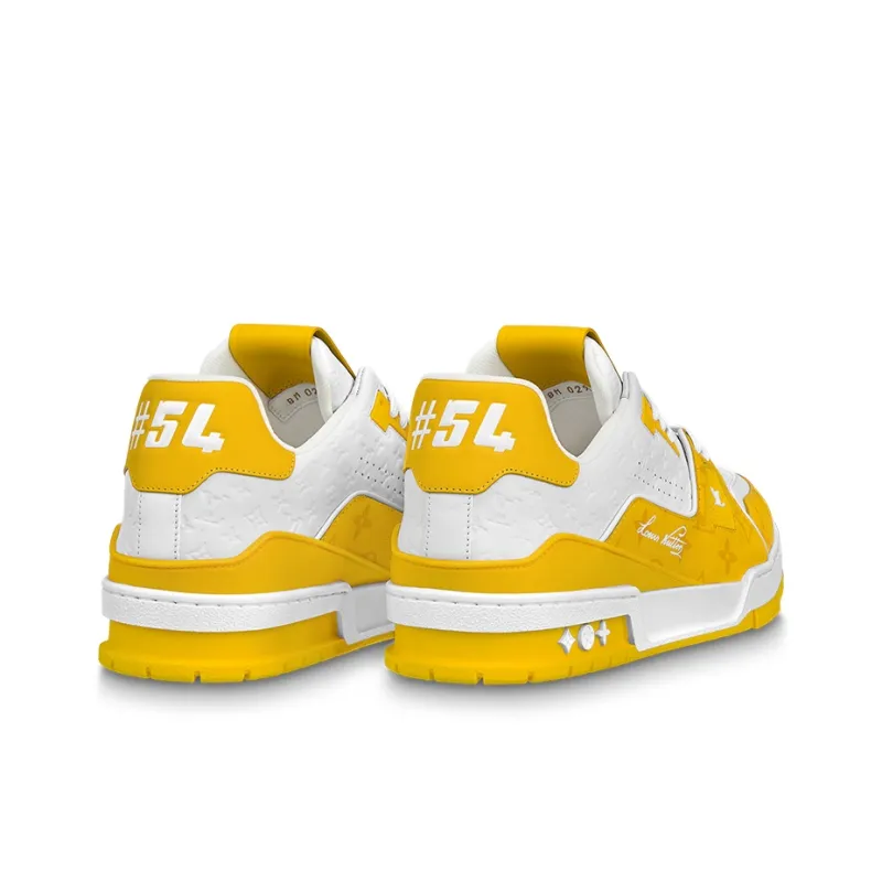 LOUIS VUITTON Lv Trainers 'White Yellow'-3
