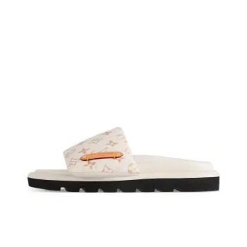 LOUIS VUITTON Pillow Slide Slippers Women's Beige