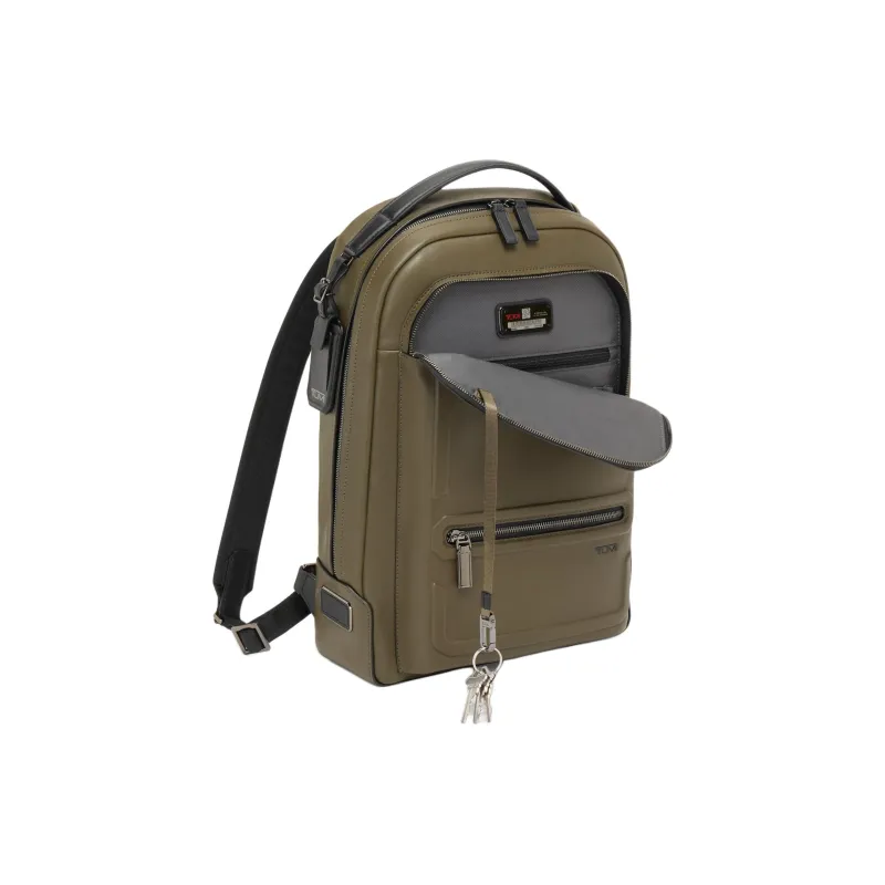 TUMI Nylon Backpack Men's Olive Green-3