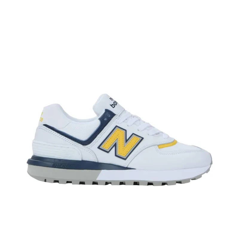 New Balance 574 White Navy Green Yellow Women's-1