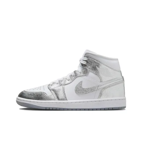 Jordan 1 Mid SE Metallic Silver Women's