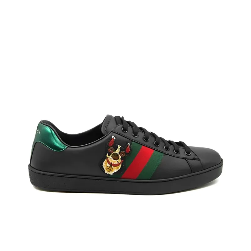 GUCCI Ace Stylish Skateboarding Shoes Men's Black-1