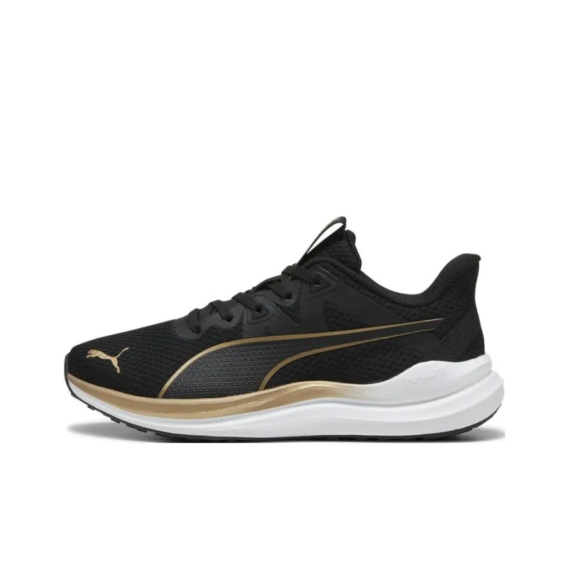 PUMA Reflect Lite Anti Slip Wear Resistant Low Top Casual Running Shoes Unisex Black Gold-0