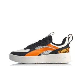LiNing Wave Superwave Lite Anti-Slip Wear-Resistant Low-Top Skateboard Shoes Black Orange