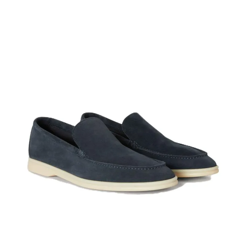 Loro Piana Summer Walk Loafers Men's Gray-2