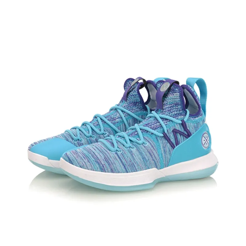 LiNing All In Team 6 Wade Collection Shock Absorbers Mid Top Basketball Shoes Men's Blue White-2