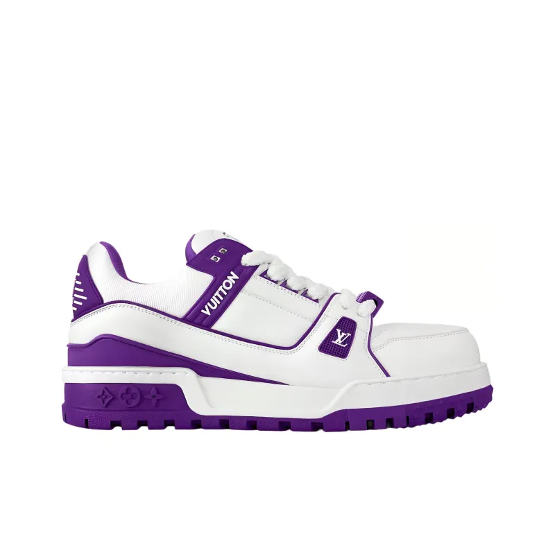LOUIS VUITTON Trainer Maxi Little Chubby Ding Low Top Skateboard Shoes Unisex White Purple-1