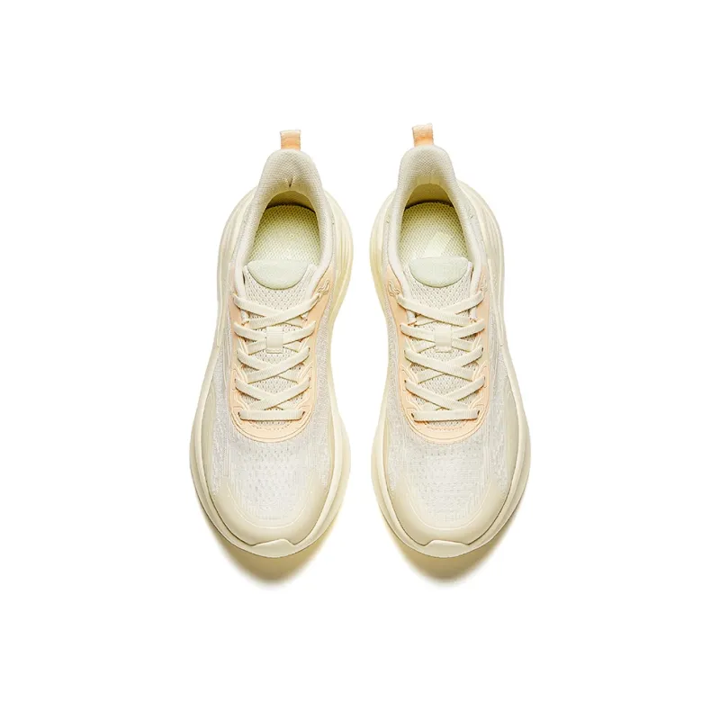 Anta Ling Yun 3 Wear Resistant Slip Resistant Low Top Running Shoes Women's Yellow Beige-2
