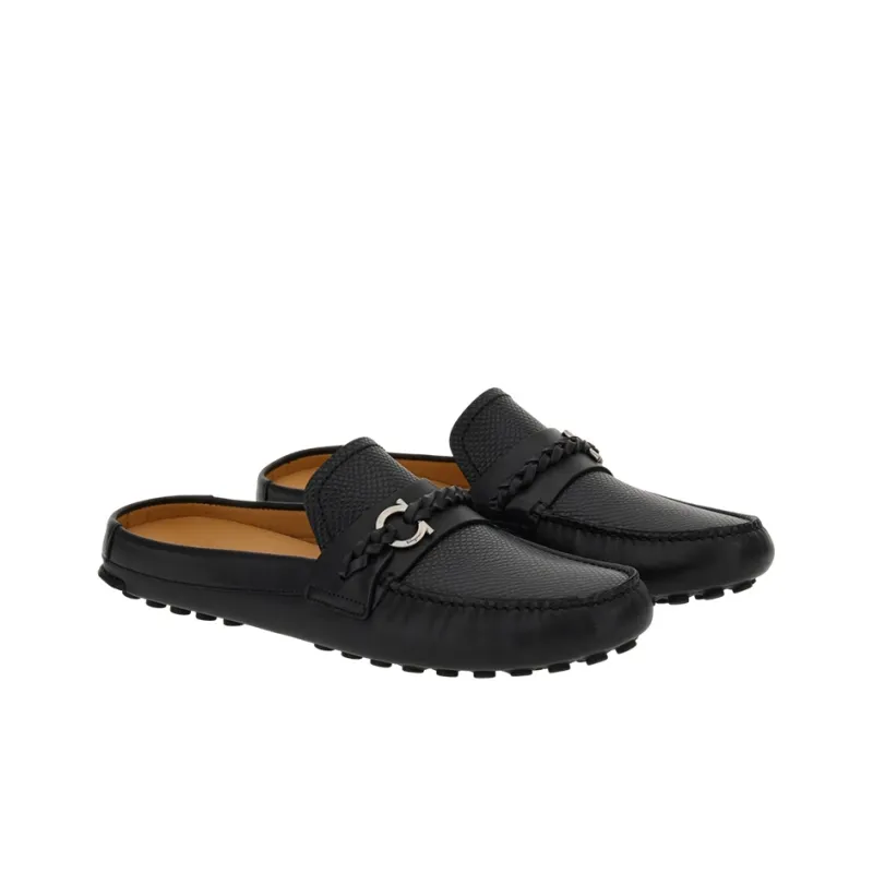 FERRAGAMO Gancini-plaque Driving Mules-1