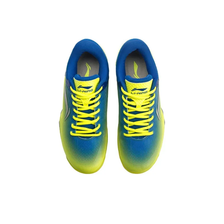 LiNing Attack Rebound Cushioning Breathable Wear Resistant Low Top Badminton Shoes Men's Neon Bright Green-3