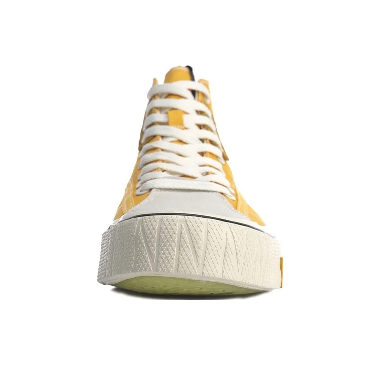 LiNing Wave Gongfu Rice Cake Anti Slip And Wear Resistant Lightweight High Top Skateboard Shoes Yellow-3