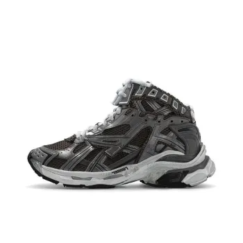Balenciaga Runner High Top Sneakers 'Grey Nylon Suede Like Fabric'
