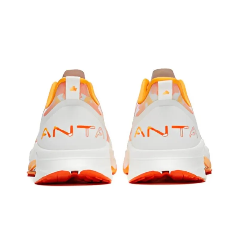 Anta MACH 3.0 Cushioning Wear Resistant Low Top Running Shoes Men's White Orange-3