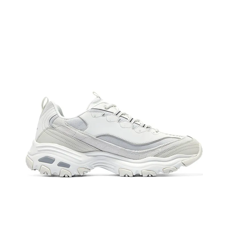 Skechers D'LITES 1.0 Breathable Lightweight Low Top Chunky Sneakers Men's White-1