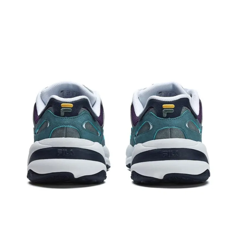 FILA FUSION Flash Cushioned Slip-Resistant Low-Top Running Shoes Men's Blue Gray-4