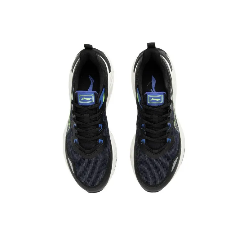 LiNing Chasing clouds Durable Breathable Low Top Casual Running Shoes Men's Black Blue-3