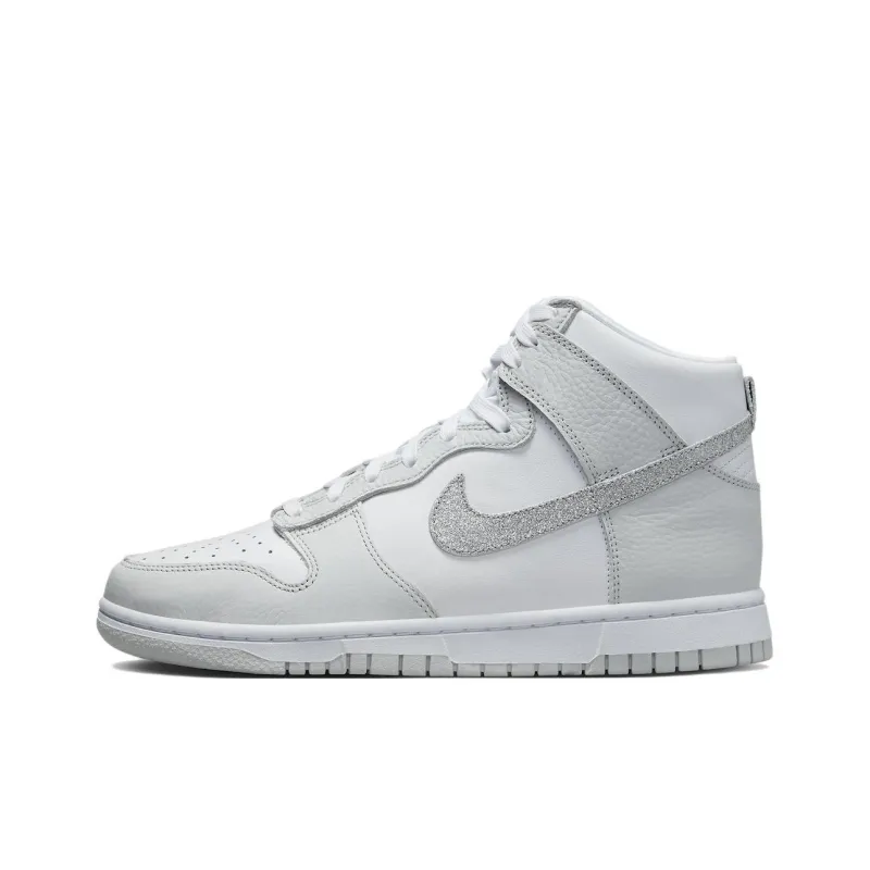 Nike Dunk High Silver Glitter Swoosh Women's-0