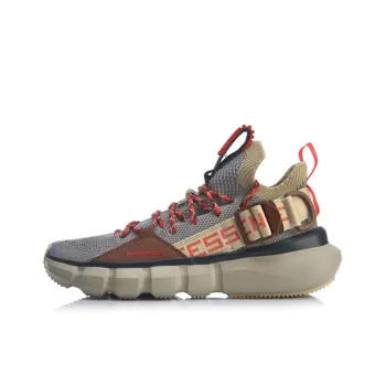 LiNing Essence Lace Up Cushioned Slip Resistant Abrasion Resistant Low Top Vintage Basketball Shoes Gray Purple