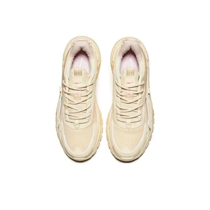 Erke Henan Museum Slip Resistant, Abrasion Resistant, Rebound Resistant Low Top Running Shoes Women's White Pink-3