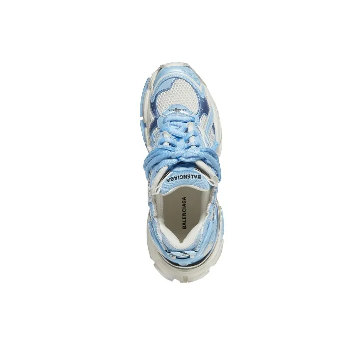 Balenciaga Runner Sneakers 'White Baby Blue Mesh And Nylon' Women's-2