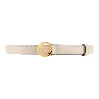 GUCCI Solid Color Classic Double G Plate Buckle Leather Belts Women's 2cm