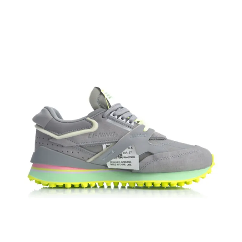 LiNing 001 Anti Slip And Wear Resistant Lightweight Low Top Sports Casual Shoes Women's Snow Gray-1
