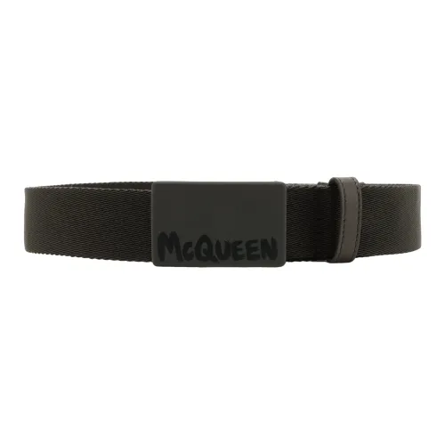 Alexander McQueen Leather Belts Unisex Khaki Green