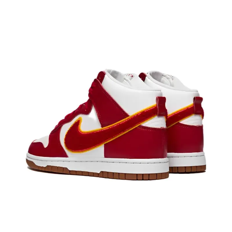Nike Dunk High Chenille Swoosh White Gym Red-2